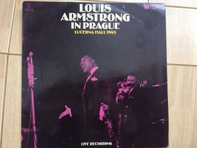 louis armstrong lucerna hall prague 1965 live disc vinyl lp muzica jazz blues VG foto