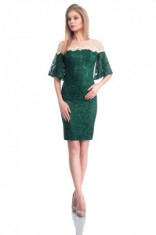 Rochie eleganta Saura, dantela, verde foto