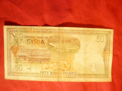 Bancnota 50 piastri Siria 1998 foto