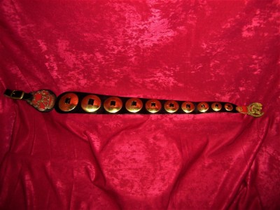 Piesa decor ecvestru, bronz, piele, Anglia, colectie, cadou, vintage foto