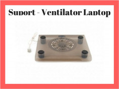 Suport Racire Laptop cu 1 Ventilatoar si Lumina LED ( Ventilator - Cooler ) foto