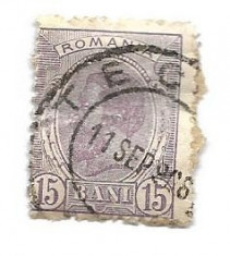 Spic de grau, 1903, 15 bani, violet, obliterat (177) foto