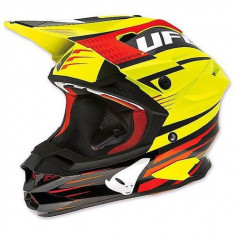 Casca motocross Ufo Interceptor Enemy, fibra de carbon, negru/galben, XXL Cod Produs: MX_NEW HE023XXL foto