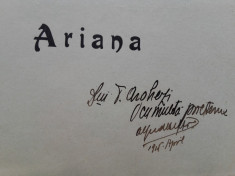 Alfred Hefter-HIDALGO(dedicatie/semnatura pentru Arghezi) ARIANA, 1915 foto