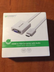 Convertor HDMI - VGA + Audio Ugreen HDMI tata la VGA mama NOU!PRET:50lei foto