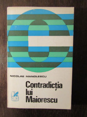 CONTRADICTIA LUI MAIORESCU-NICOLAE MANOLESCU foto