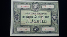 200 LEI OBLIGATIUNE R.S.R. foto