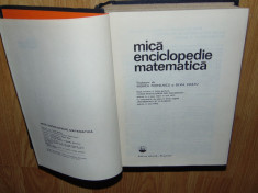 MICA ENCICLOPEDIE MATEMATICA ANUL 1980 foto