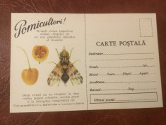 carte postala Pomicultori Stropiti ciresii impotriva mustei cireselor anii 60 ! foto