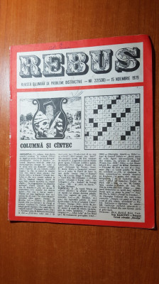 revista rebus nr. 538 din 15 noiembrie 1979 foto