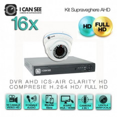 Kit AHD ICS-KU100-16AV, cu 16 camere ICSAV-UHD1000 + DVR ICS-AIR CLARITY HD foto