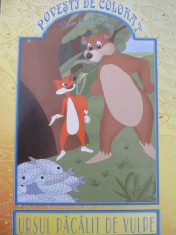 Ursul pacalit de vulpe - carte de colorat foto