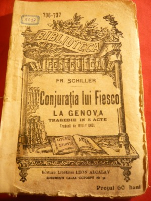 Fr.Schiller- Conjuratia lui Fiesco la Genova -BPT 736-737,trad. Willy Ghul, ilus foto