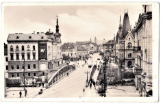 Cluj Kolozsvar podul peste Somes ilustrata animata aprox 1940 foto