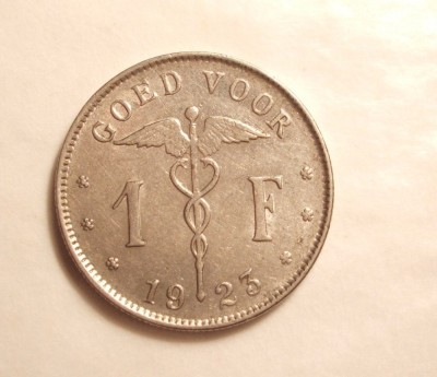 BELGIA 1 FRANC 1923 XF / VARINATA FLAMANDA foto