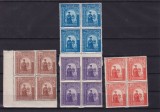 ROMANIA 1943 LP 154 III DUCA VODA BLOCURI DE 4 TIMBRE MNH