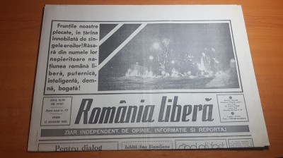 ziarul romania libera 12 ianuarie 1990-articole despre revolutie foto
