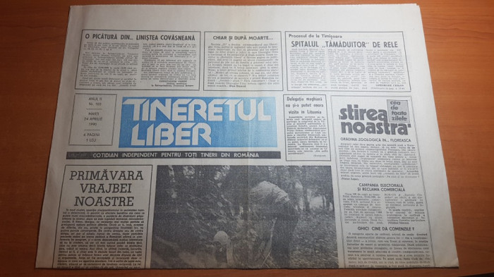 ziarul tineretul liber 24 aprilie 1990- articolul &quot;revolutia asa cum a fost ea &quot;