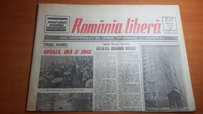 romania libera 22 martie 1990-confruntarea dintre romani si maghiari din t.mures foto