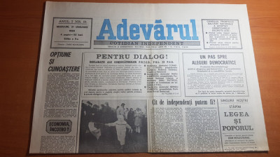 ziarul adevarul 31 ianuarie 1990-articolul calea regala foto