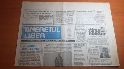 ziarul tineretul liber 24 ianuarie 1990-aniversarea unirii lui alex. ioan cuza foto