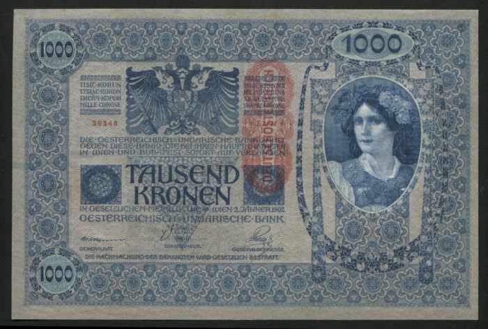 y437 AUSTRIA UNGARIA 1000 KRONEN COROANE 1902 UNC NECIRCULATA foto mare y437 AUSTRIA UNGARIA 1000 KRONEN COROANE 1902 UNC NECIRCULATA foto mare
