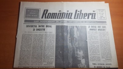 ziarul romania libera 1 iunie 1990 foto