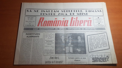 ziarul romania libera 11 ianuarie 1990-articole despre revolutie foto