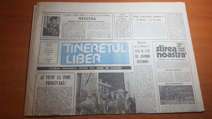 ziarul tineretul liber 18 martie 1990-art. &quot; petele albe ale revolutiei &quot;