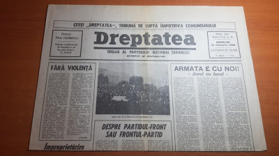 ziarul dreptatea 21 februarie 1990-2 luni de la revolutia din decembrie 1989 foto