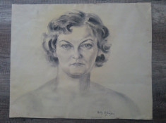 Portret femeie// creion pe hartie, Nelly Stiubei foto