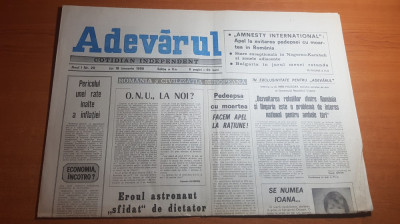 ziarul adevarul 18 ianuarie 1990-pedeapsa cu moartea -facem apel la ratiune foto