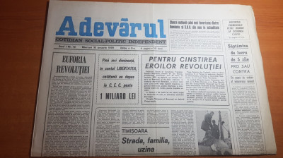 ziarul adevarul 10 ianuarie 1990-aticole despre revolutie foto