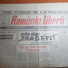ziarul romania libera 10 ianuarie 1990-articole despre revolutie