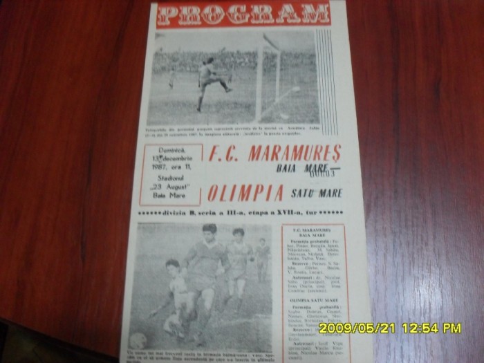 program FC Maramures BM - Olimpia SM