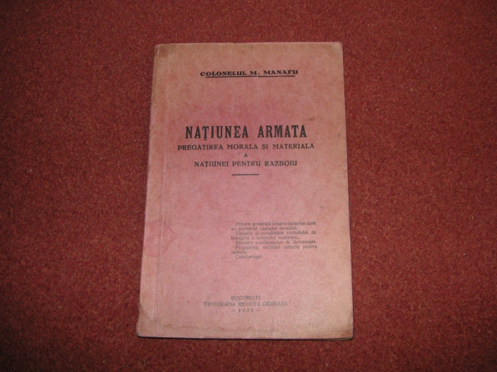 Natiunea Armata - M. Manafu - 1935