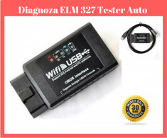 Diagnoza ELM 327 Tester Bluetooth Wi FI Auto Interfata ELM327 Mini OBD foto