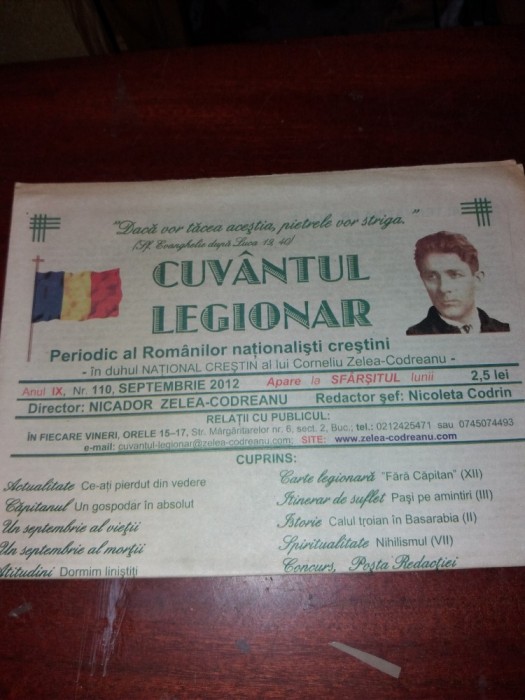 CUVANTUL LEGIONAR SEPTEMBRIE 2012 foto mare CUVANTUL LEGIONAR SEPTEMBRIE 2012 foto mare