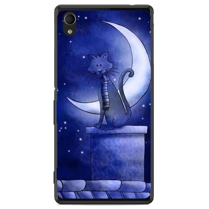 Husa Blue Cat And The Moon Sony Xperia M4 Aqua E2303 6 foto mare Husa Blue Cat And The Moon Sony Xperia M4 Aqua E2303 6 foto mare