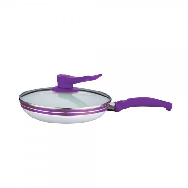 Tigaie din aluminiu cu strat ceramic, capac sticla, eterna, 26 cm, mov foto mare Tigaie din aluminiu cu strat ceramic, capac sticla, eterna, 26 cm, mov foto mare