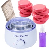 Kit Epilare Ceara Pro Wax 450ml, Ulei, 500g Ceara Traditionala Discuri + Spatule Lemn