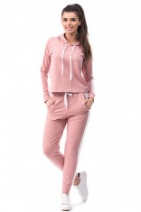 E571-5 Compleu sport, roz, format din hanorac cu gluga si pantaloni foto