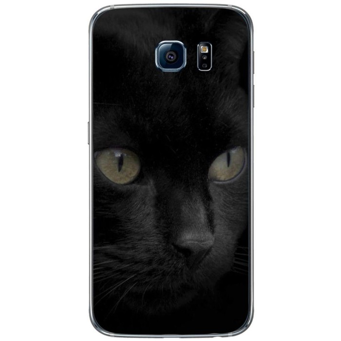 Husa Black Cat Face SAMSUNG Galaxy S6 foto mare Husa Black Cat Face SAMSUNG Galaxy S6 foto mare