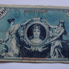 Bancnota 100 mark 1908 serie rosie - Germania