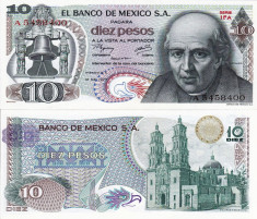 MEXIC 10 pesos 1977 UNC!!! foto