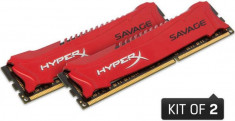 Memorii Kingston HyperX Savage DDR3, 2x4GB, 2400 MHz, CL 11 foto