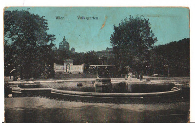 CPI B 10252 CARTE POST - WIEN, VIENA. WOLKSGARTEN. ED VERLAG BRUDER KANTOR, 1911 foto