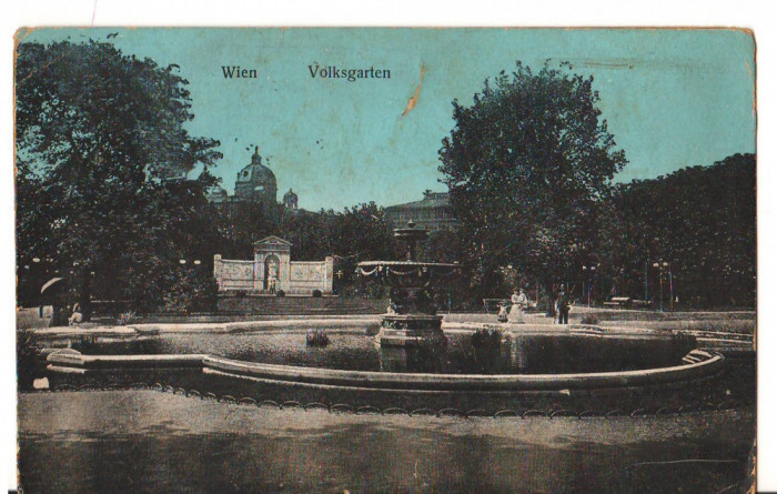 CPI B 10252 CARTE POST - WIEN, VIENA. WOLKSGARTEN. ED VERLAG BRUDER KANTOR, 1911