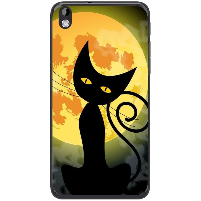 Husa Black Cat Full Monn Halloween HTC Desire 816 foto mare Husa Black Cat Full Monn Halloween HTC Desire 816 foto mare