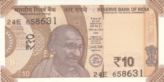 Bancnota India 10 Rupii 2017 - PNew UNC foto